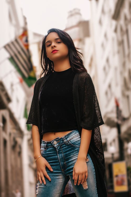 Free Woman Wearing Black Crop Top Stock Photo