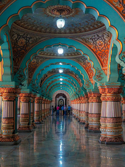 Interior of the Mysore Palace in Mysore, Karnataka, India