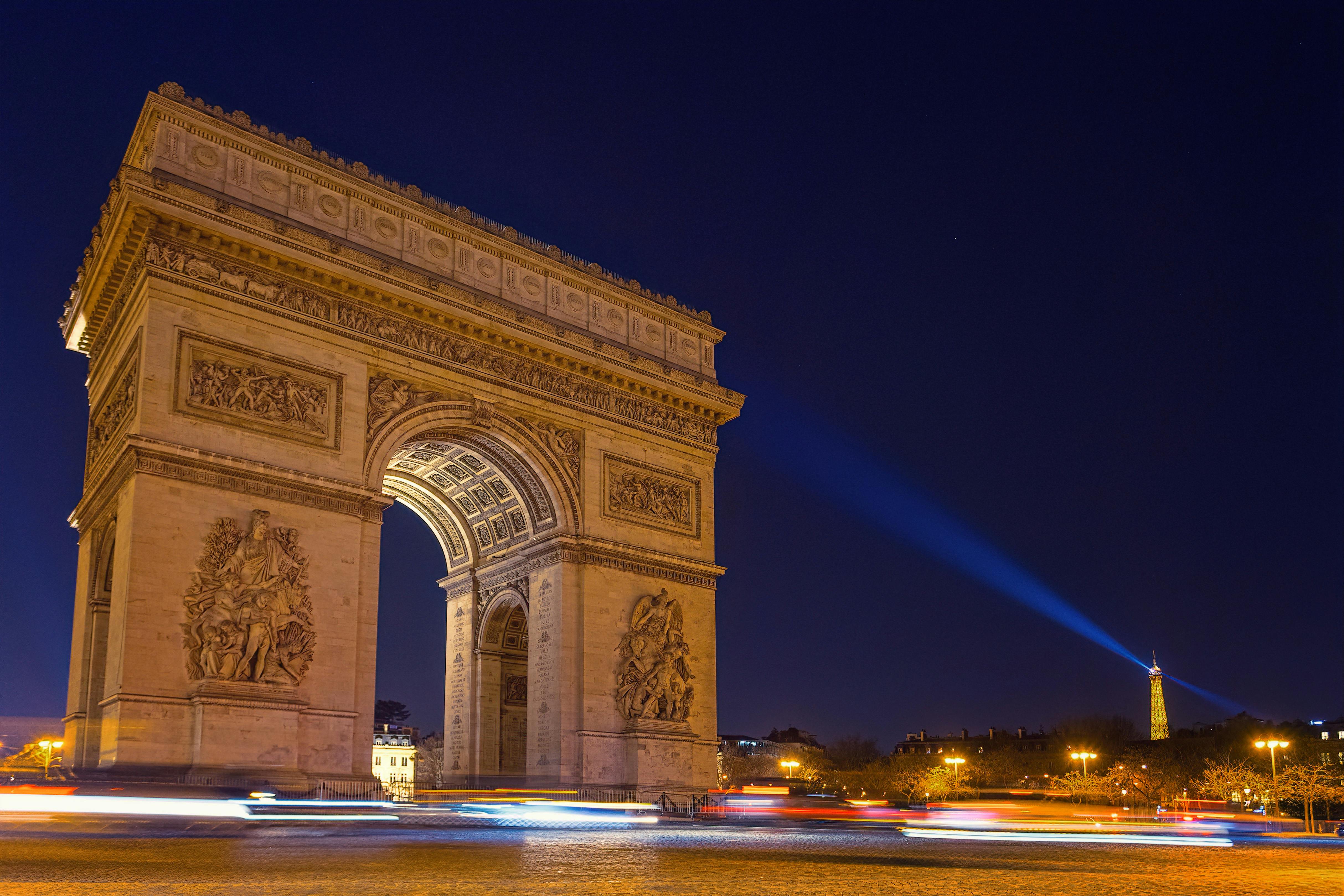 Arc De Triomphe during Night Time · Free Stock Photo