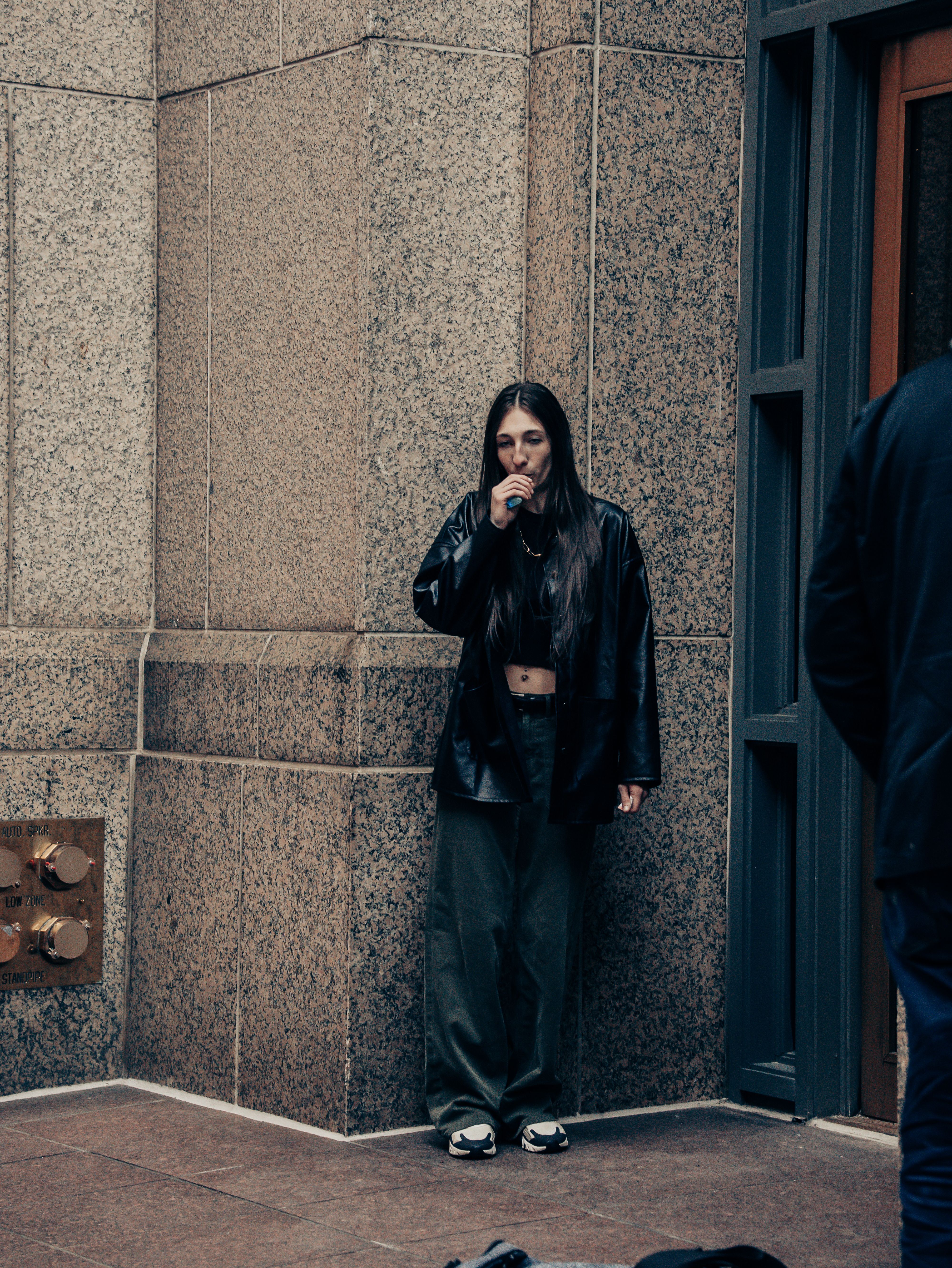 Dystopian girl smoking a vape  Free Stock Photo