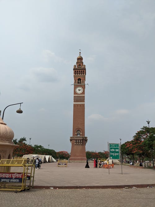 A large clock tower with a clock on top