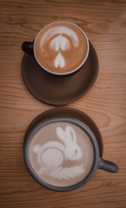俯視圖, 卡布奇諾, 咖啡 的 免费素材图片