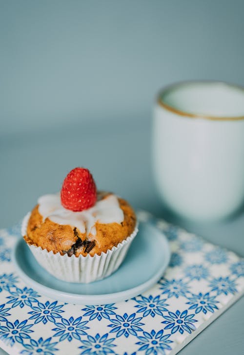 Free Cup of Coffee and Piece of Cake  Stock Photo