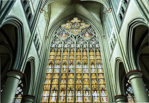 Free Gray and Yellow Cathedral Interior Stock Photo