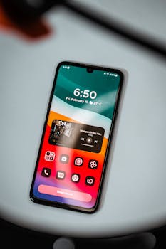 Close-up of a smartphone displaying a music app interface, reflecting modern technology and design.