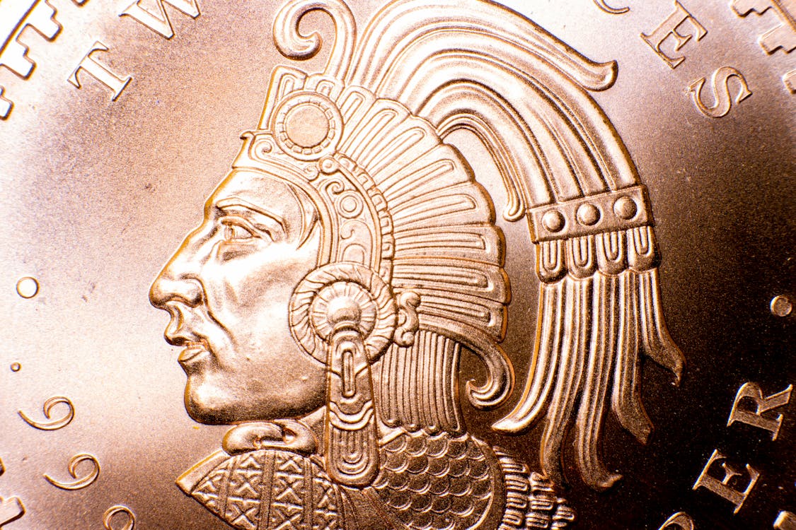 Aztec Design Copper Coin · Free Stock Photo