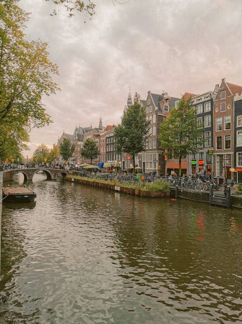 A canal in the city of amsterdam
