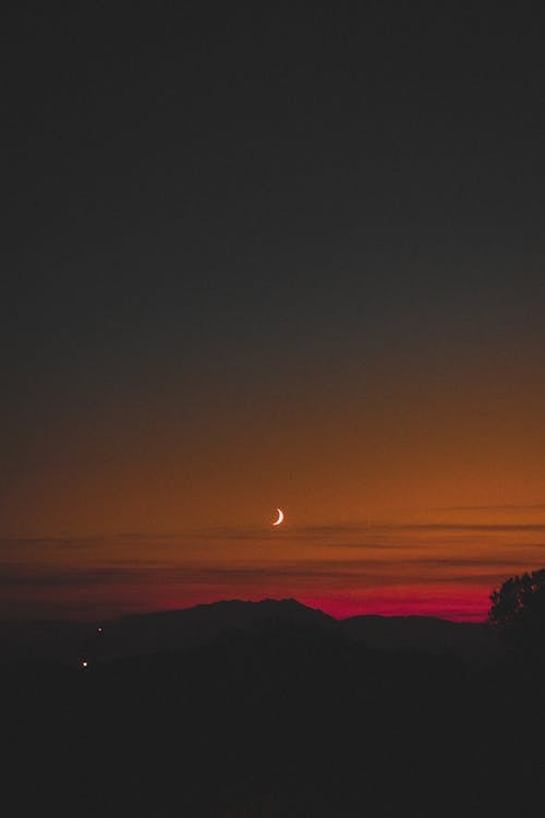 คลังภาพถ่ายฟรี ของ จันทรา, ดาวเทียมธรรมชาติ, ตอนเย็น