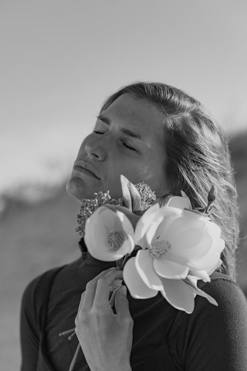 Portrait of Woman with Flowers