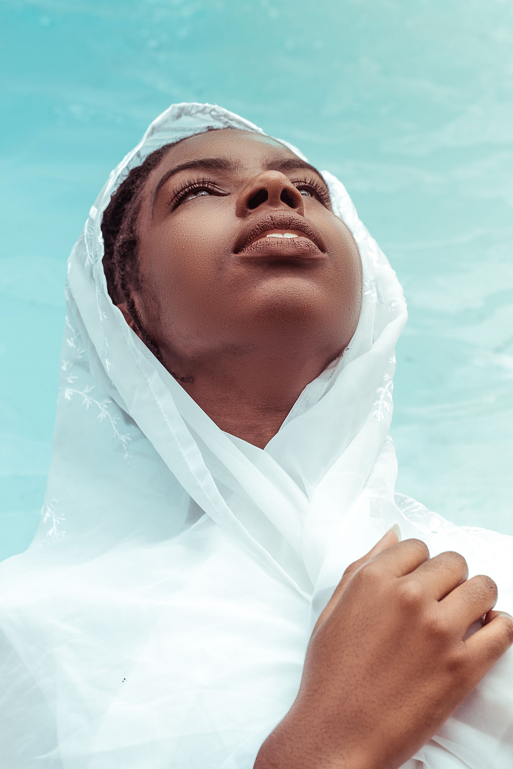 Portrait of Woman in White Hijab · Free Stock Photo