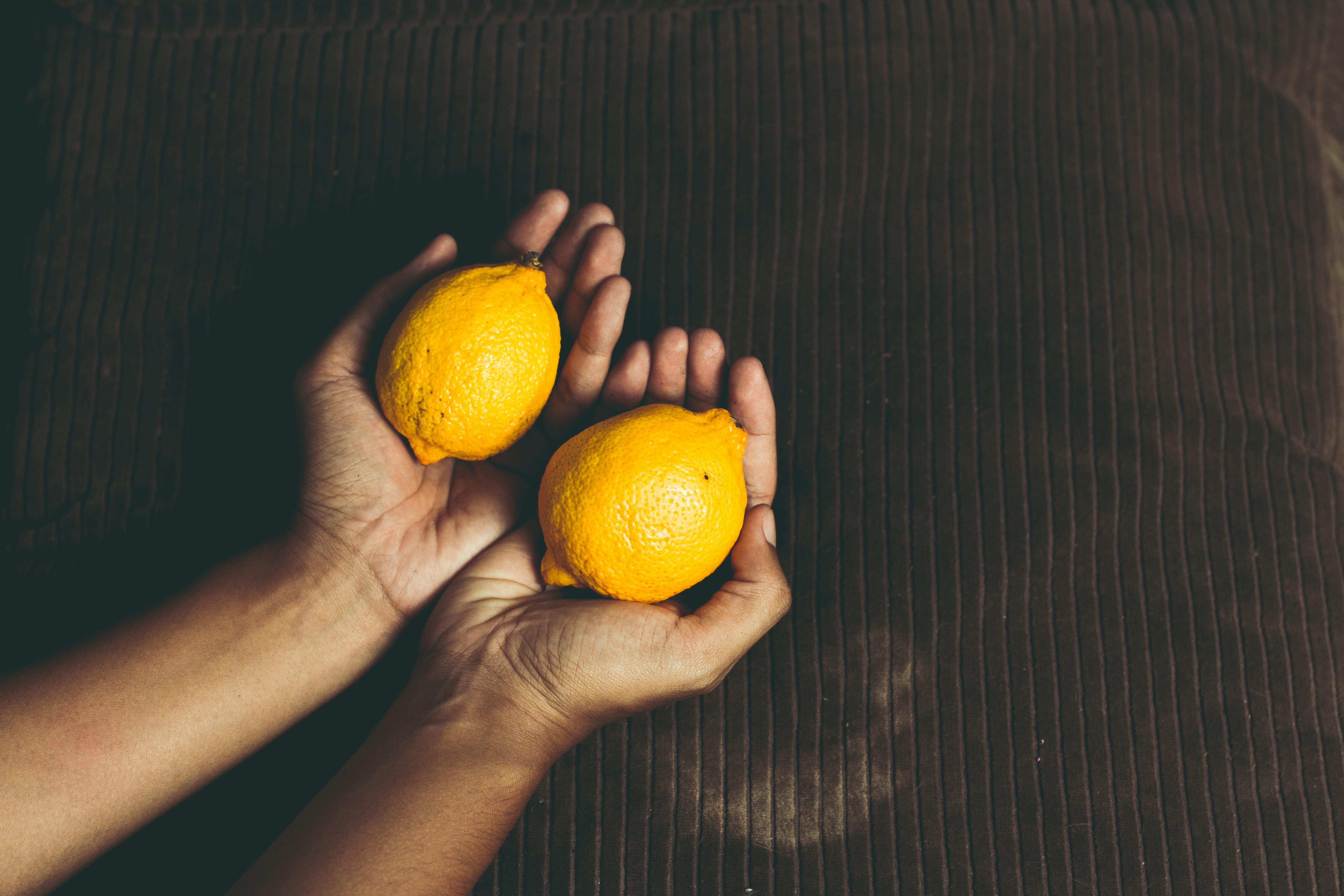 two lemon fruits