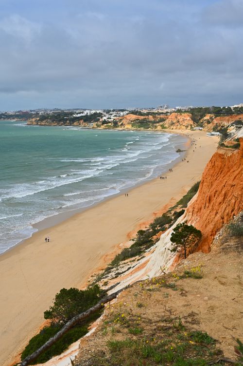 Free Explore the breathtaking cliffs and serene ocean waves at Falesia Beach in Albufeira, Portugal. Stock Photo