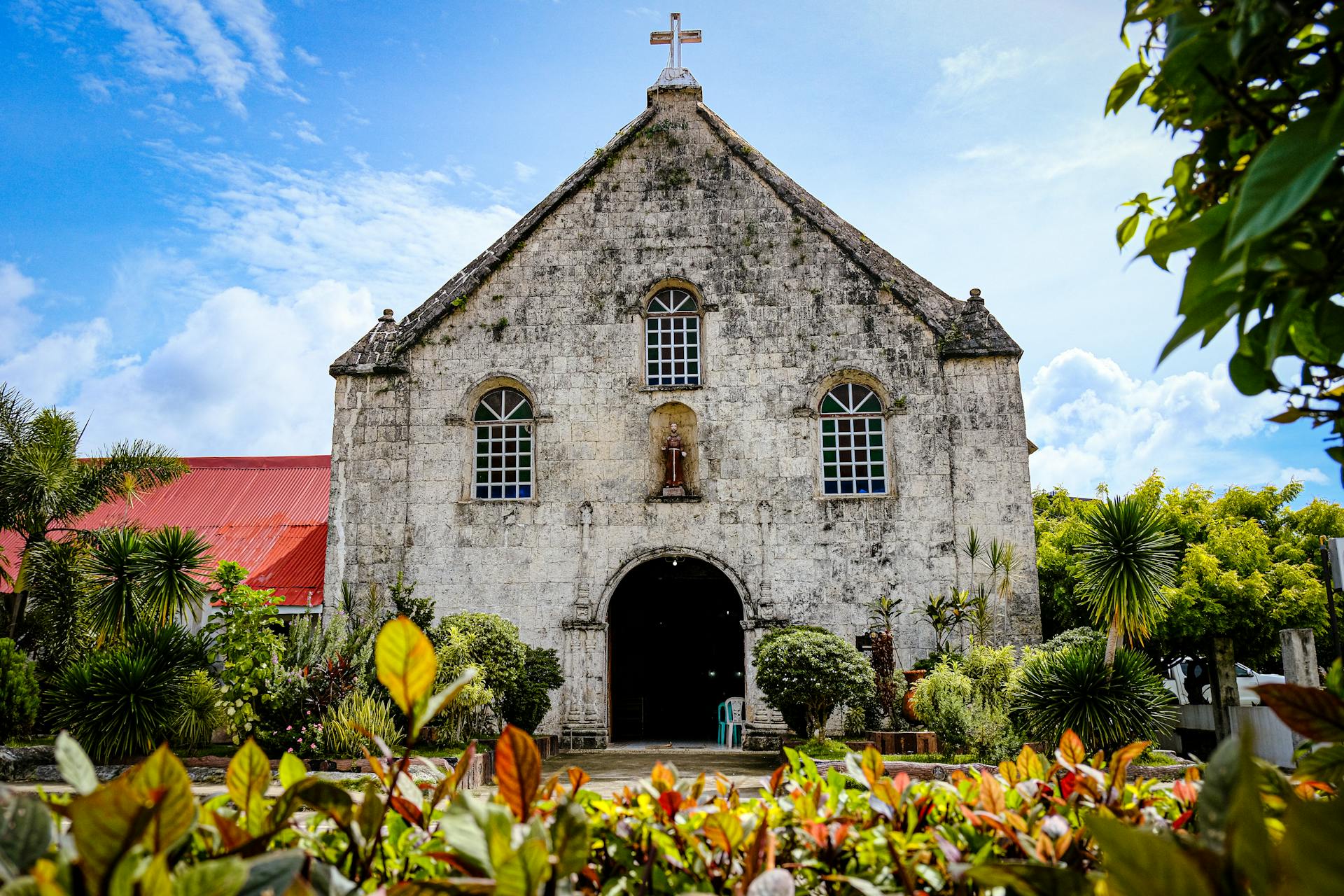 Facade of the St Francis de Assisi Church, Siquijor Island, Philippines