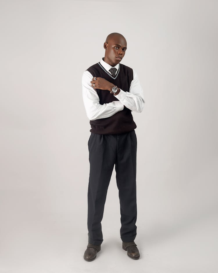 Young African Man Posing In An Elegant Trendy Outfit