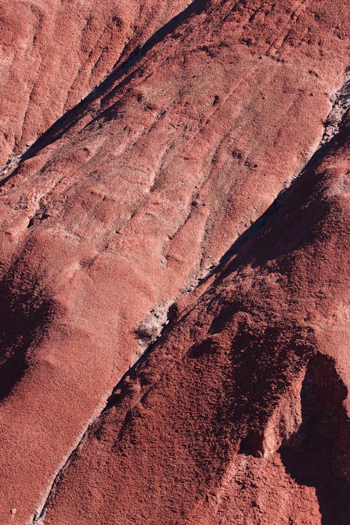Close-up of a Rough Surface of a Red Rock 