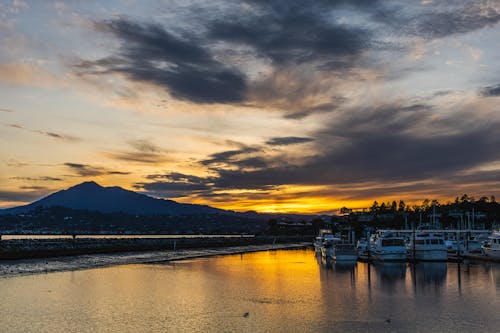 Foto stok gratis awan, danau, dermaga