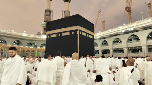 Men Gathered around Kaba in Mecca