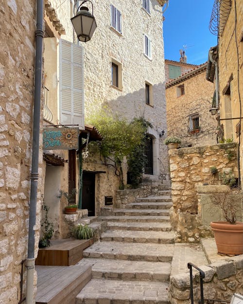 Stairs in medieval village