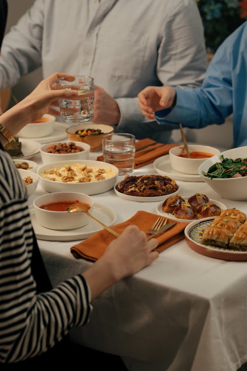 Free People on Dinner During Ramadan Stock Photo
