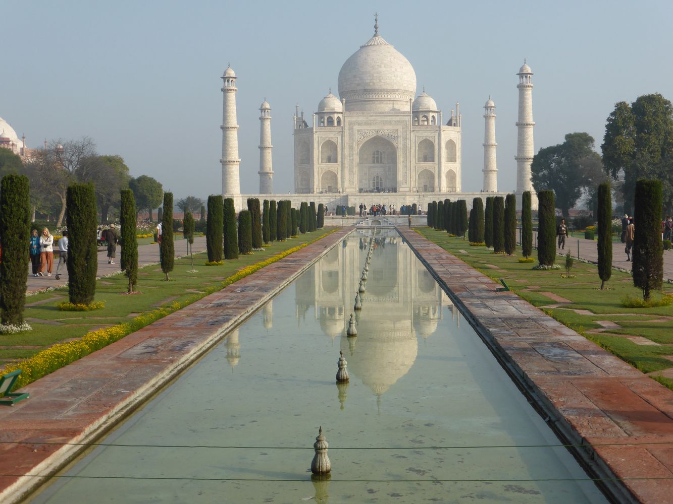 Taj Mahal reflected at sunrise
