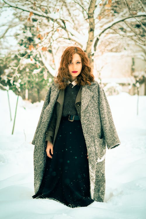 80 년대 패션, 겨울, 눈의 무료 스톡 사진