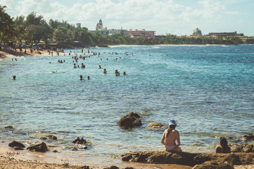 Old San Juan blue cobblestones walk — Puerto Rico