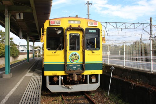 Yellow Locomotive at Railway Station