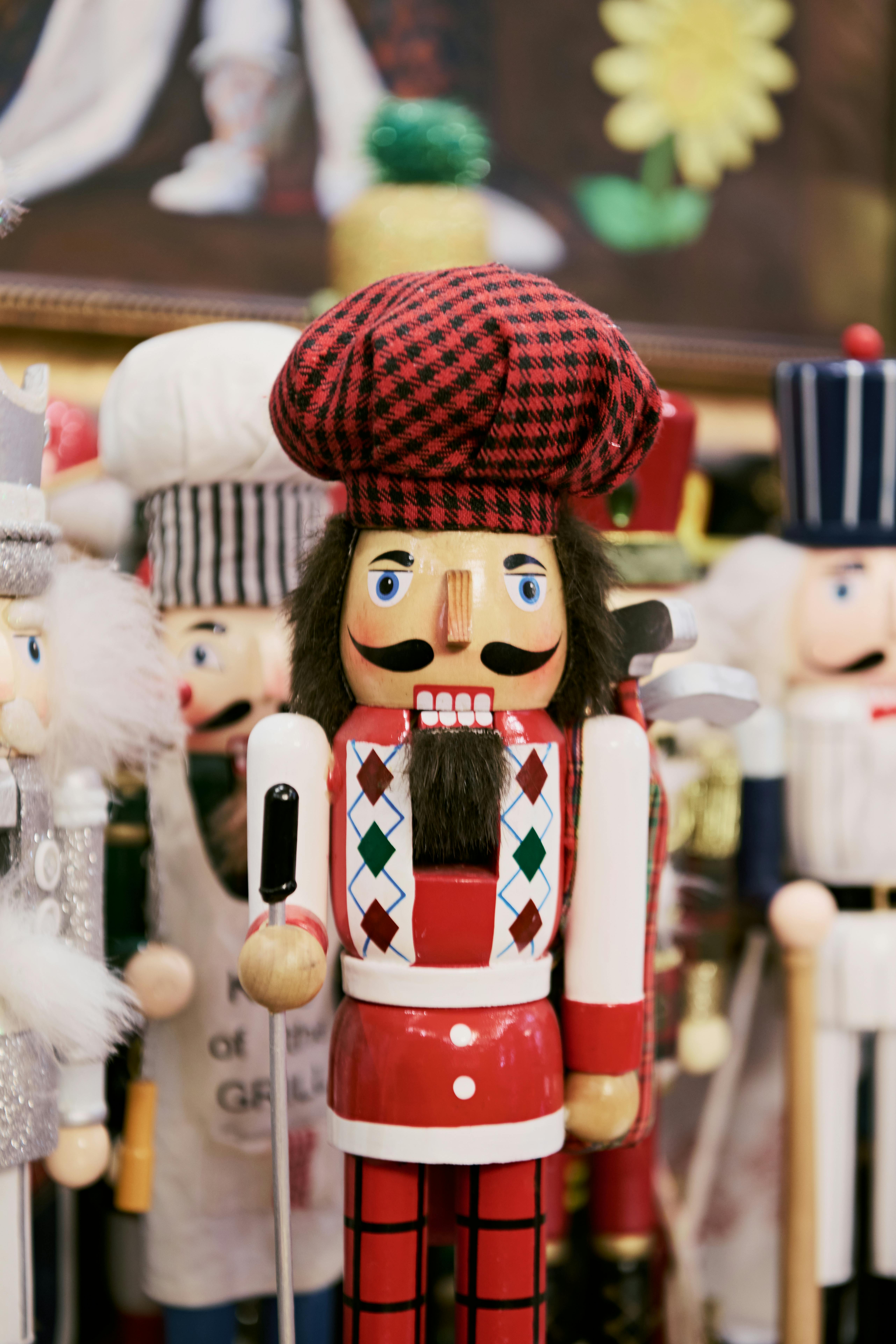 selective focus of christmas toys