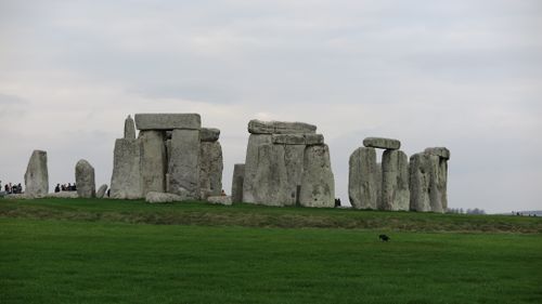 Free Iconic Stonehenge landmark in Salisbury, England on a cloudy day. Stock Photo