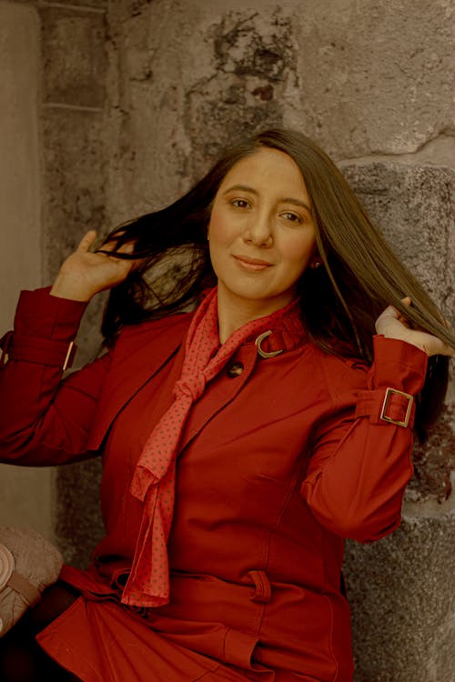 Portrait of a Woman Wearing a Red Coat 