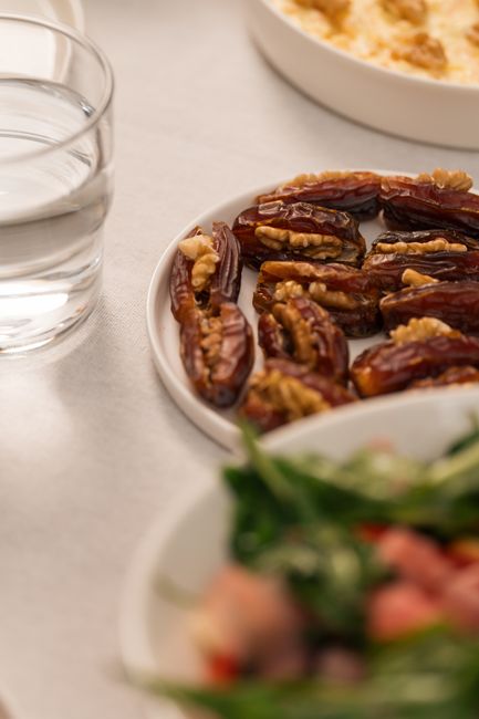 Person practicing intermittent fasting with healthy food choices