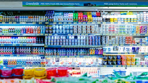 Dairy Section in a Grocery Store 