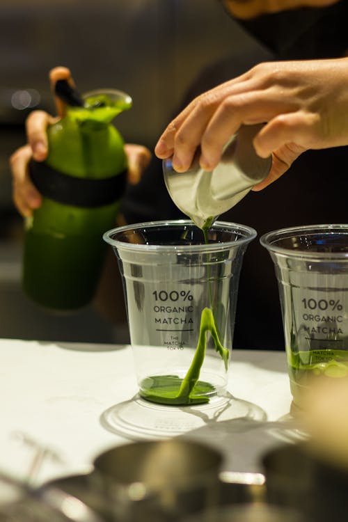 Close-up of a Barista Making Matcha 