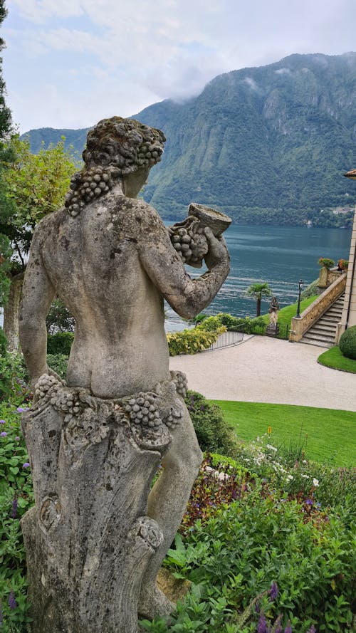 Stone Sculpture by the Lake Como