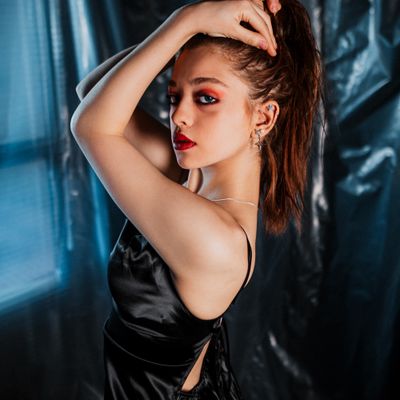 Black Satin Slip Dress
