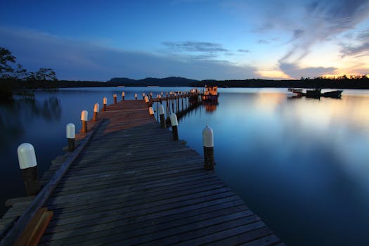 Brown Wooden Dock on Calm Body of Water Surrounded by ...