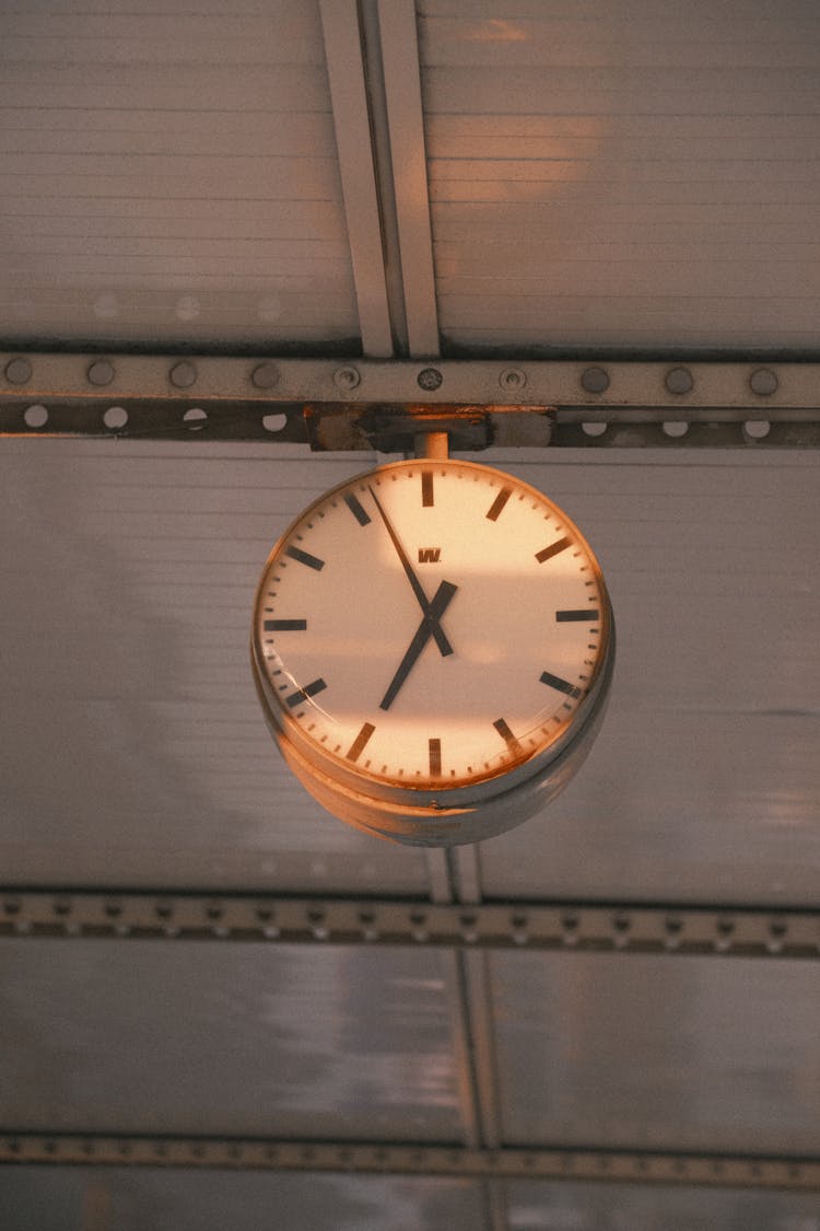 Vintage Clock At A Station