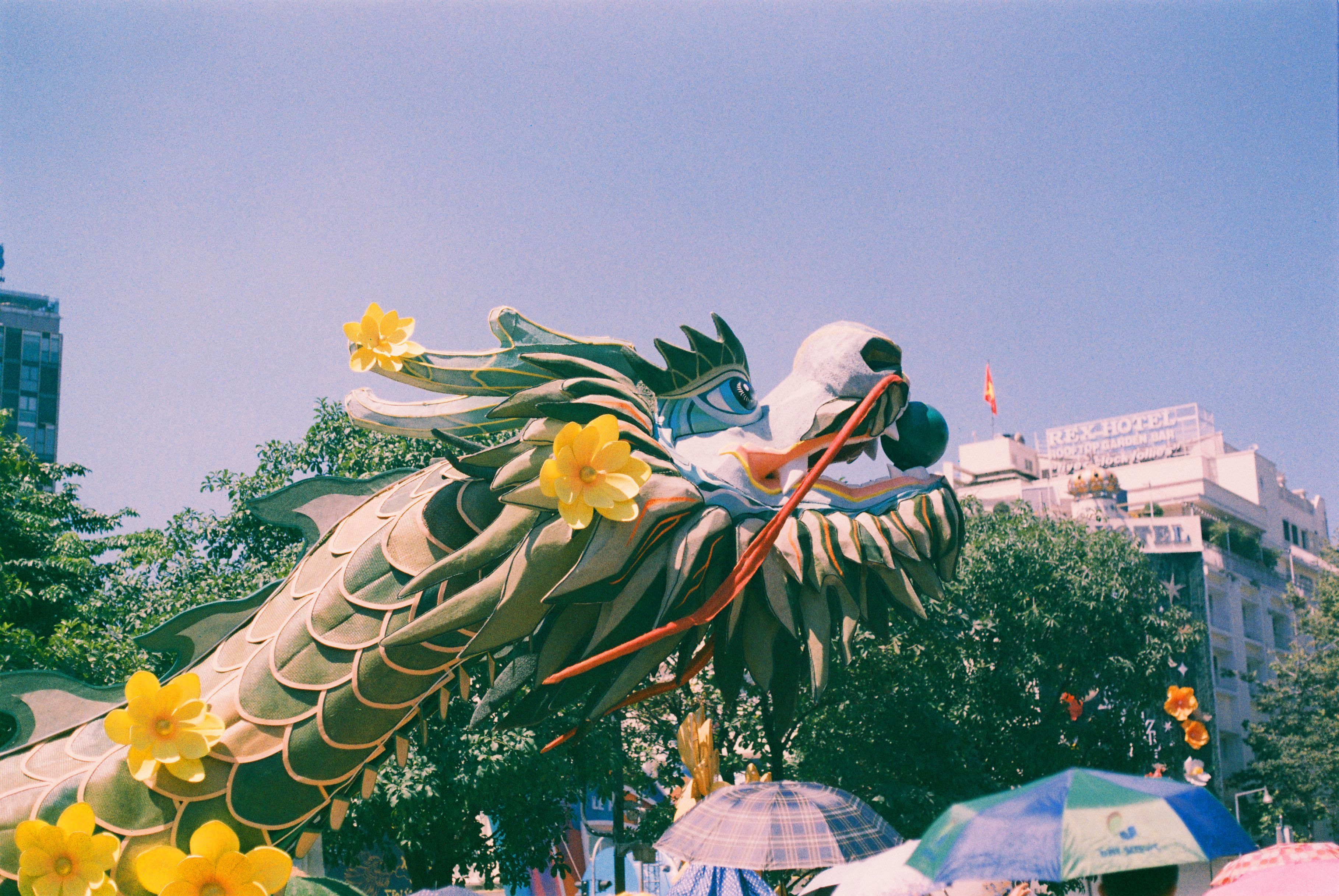 Vietnamese dragon street festival parade