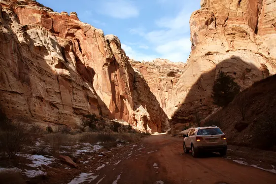 The narrow walls of Grand Wash, Capitol Reef National Park