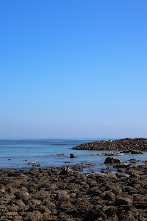Coastal rocks in the beach