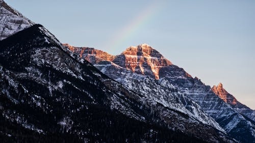 Sunlit on Snowcapped Mountain