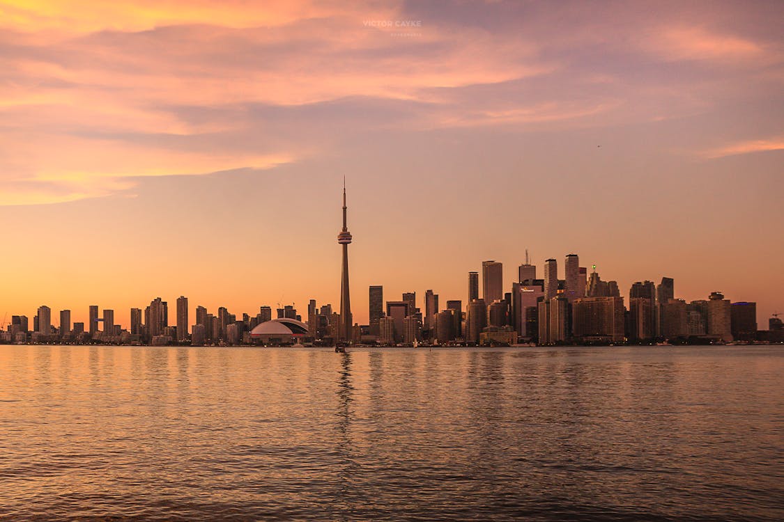 Toronto skyline at sunset