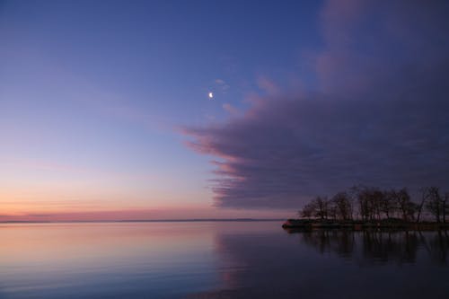 地平線, 夕暮れ, 月の無料の写真素材