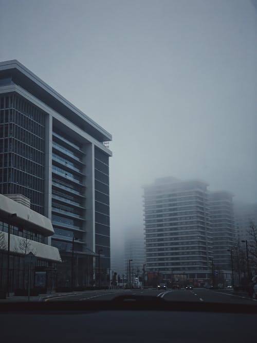 Photos gratuites de bâtiments, brouillard, épais