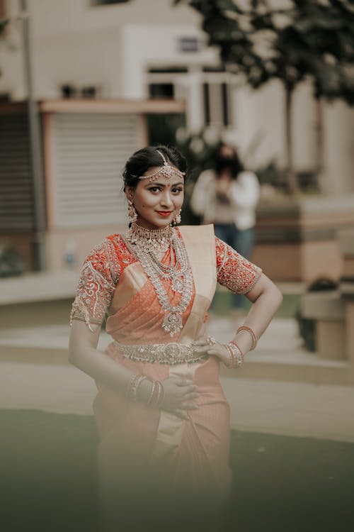 Smiling Woman in Traditional Clothing 