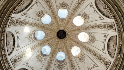 Ornamented Dome Interior in Church