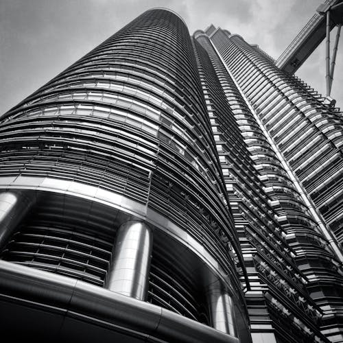 Petronas Twin Towers in Black and White
