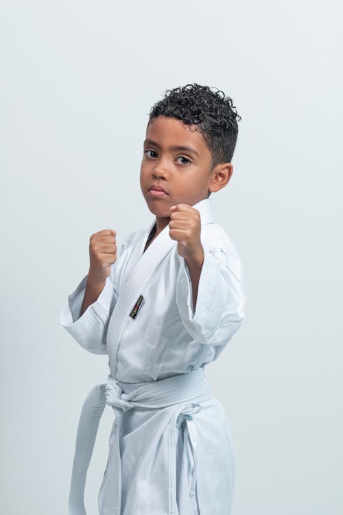 Portrait of Boy in Karate Kimono