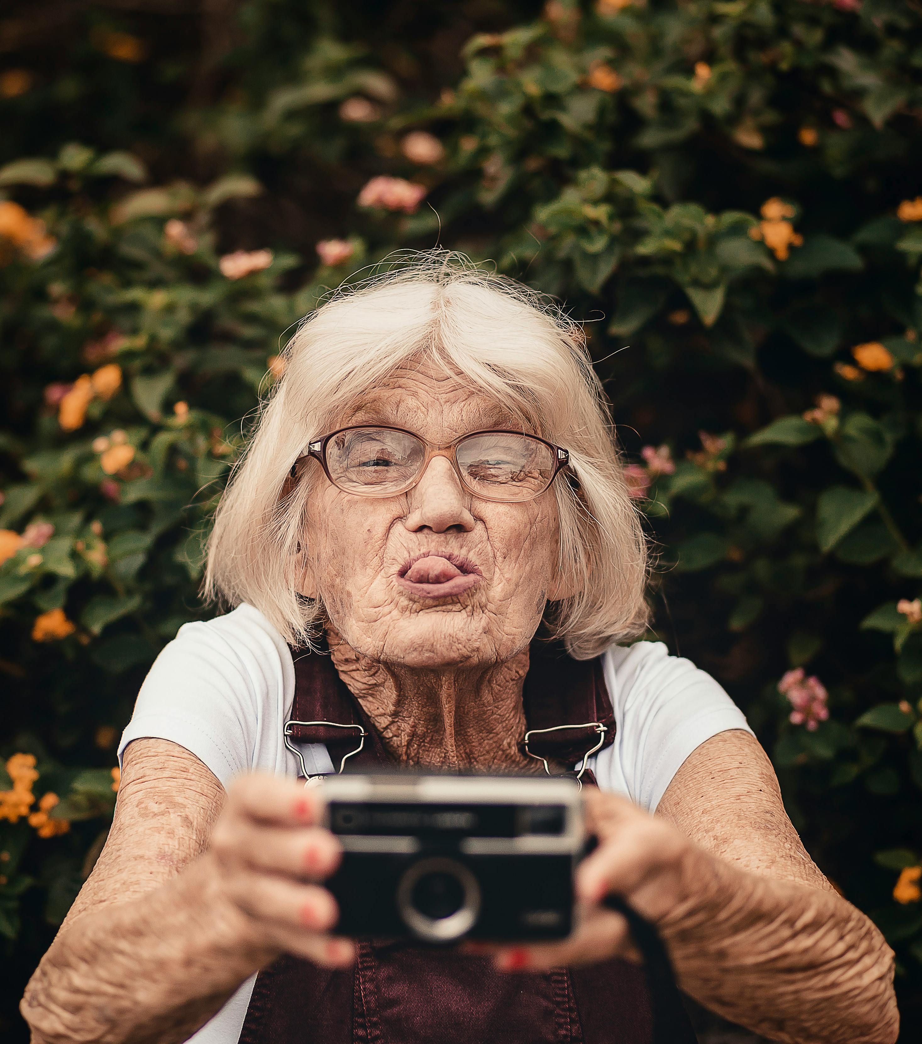 woman taking selfie