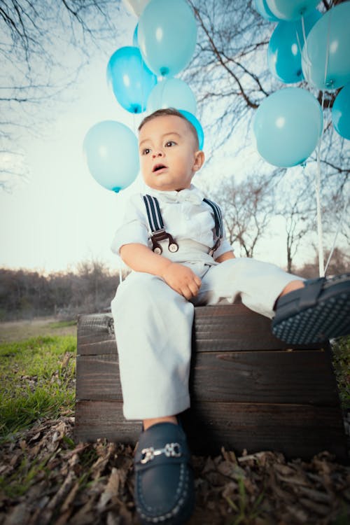 Kostnadsfri bild av barn, blå ballonger, dyrbar